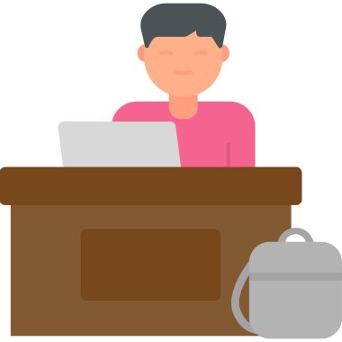 ofis çalışanı simgesi vektör illüstrasyon