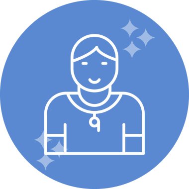 Jimnastik eğitmeni web simgesi, vektör illüstrasyonu