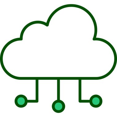 bulut hesaplama ağ simgesi, vektör illüstrasyonu 