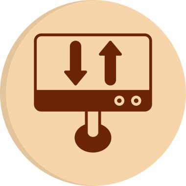 Monitör simgesinin vektör illüstrasyonu 