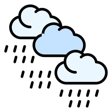 Yağmurlu bulutlar. Web simgesi basit illüstrasyon