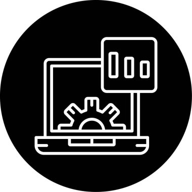 dizüstü bilgisayar simgesi, vektör illüstrasyonu basit tasarım