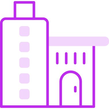 Ofis binası Web simgesi basit illüstrasyon