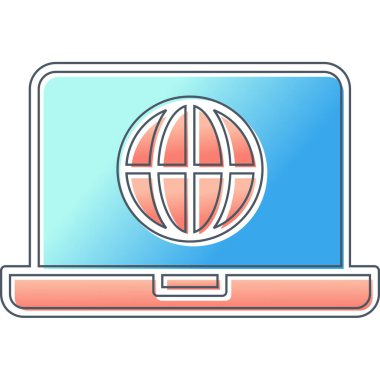 dizüstü bilgisayar simgesi, vektör illüstrasyonu basit tasarım