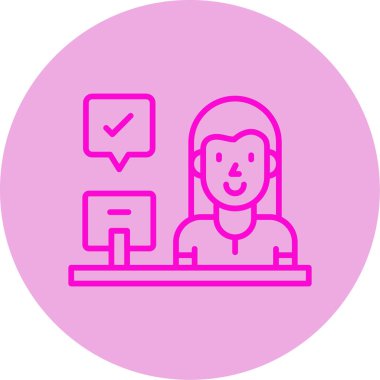 kadın web simgesi basit illüstrasyon 