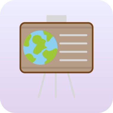 Coğrafya web simgesi, vektör illüstrasyonu