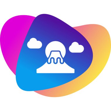 Fuji dağ simgesi, ağ basit illüstrasyon