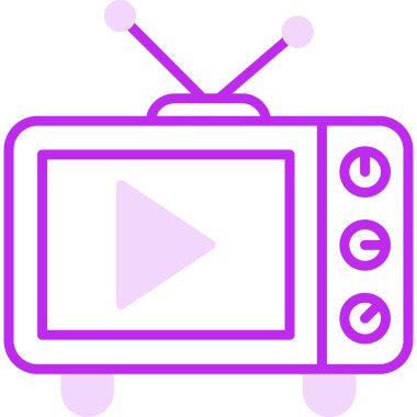 televizyon web simgesi, vektör çizim 