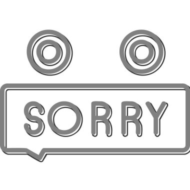 Üzgünüm ağ simgesi, vektör illüstrasyonu