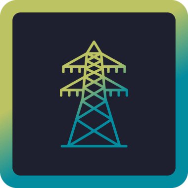 elektrik kulesi simgesi, vektör illüstrasyonu