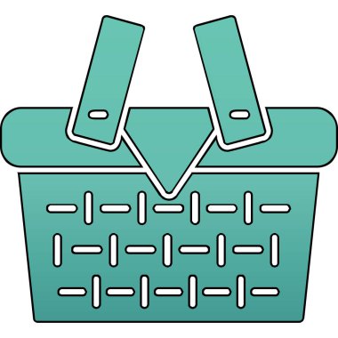 piknik sepeti simge vektör çizim