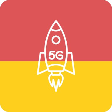 5G Roket simgesinin vektör illüstrasyonu 