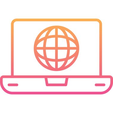 İnternet web simgesi basit illüstrasyon 