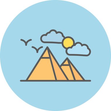 Piramitler. Web simgesi basit illüstrasyon