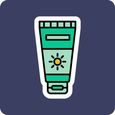 Güneş kremi simge vektör çizim.