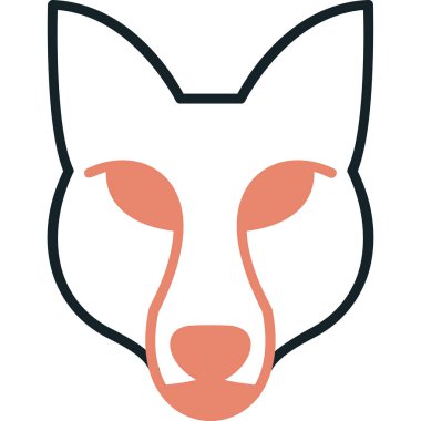 Fox baş simgesi vektör illüstrasyonu