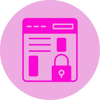 Tarayıcı Kilidi web simgesi, vektör illüstrasyonu