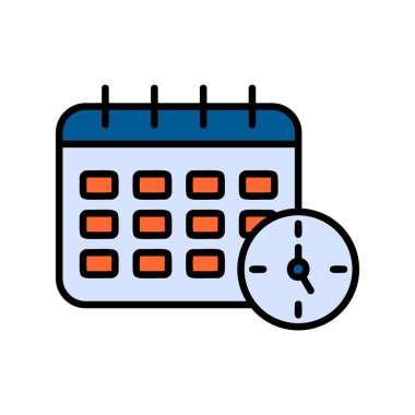 Zamanlama simgesi, vektör illüstrasyonu