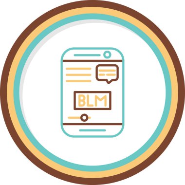 Akıllı telefon simgesinde BLM 'nin vektör modern illüstrasyonuName