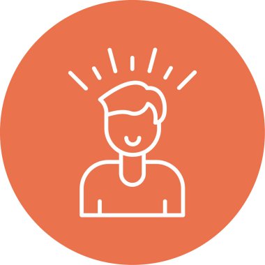 Kendine güvenen adam. Web simgesi basit illüstrasyon