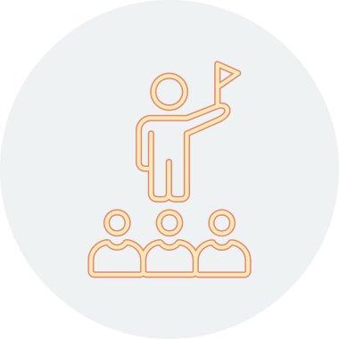 Takım ve iş için liderlik düz simgesi 