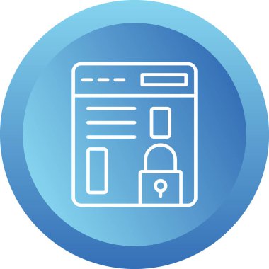 Tarayıcı Kilidi web simgesi, vektör illüstrasyonu