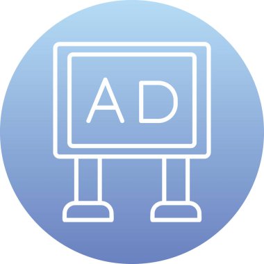 Poster ağ simgesi, vektör illüstrasyonu