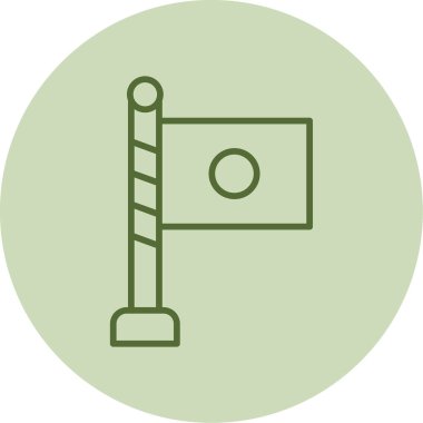 Japonya bayrak ikonu vektör illüstrasyonu