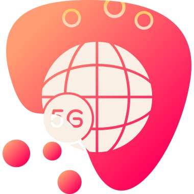 Global 5g İnternet simgesi, vektör illüstrasyonu