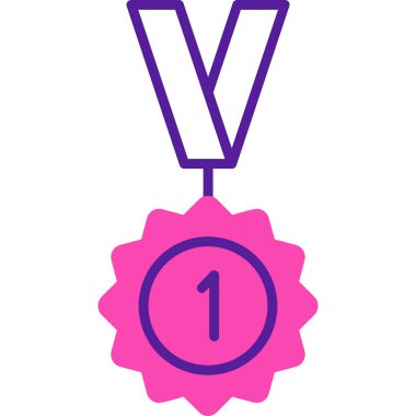 Kurdele ikon vektör illüstrasyonlu madalya 