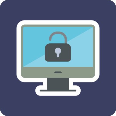 Güvenli olmayan bilgisayar vektör simgesi modern basit illüstrasyon