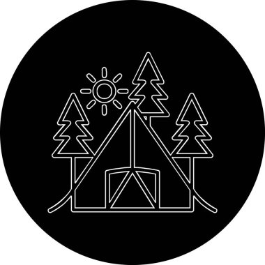 Kamp web simgesi vektör illüstrasyonu