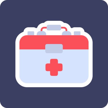 İlk Yardım Kit web simgesi, vektör illüstrasyonu 