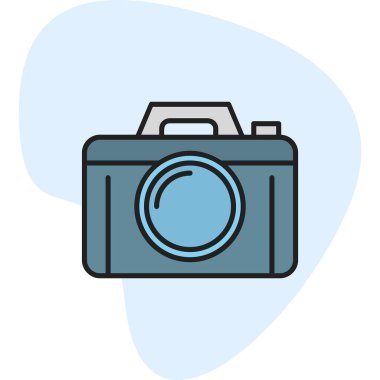 Bir kamera simgesinin vektör illüstrasyonu 