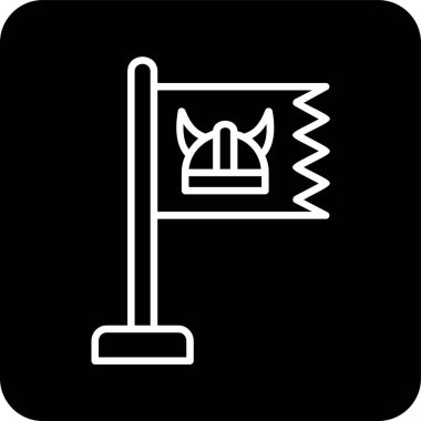 Viking Bayrak Ağı simgesi, vektör illüstrasyonu