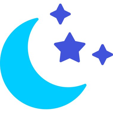 Yıldızlı ay. Web simgesi basit illüstrasyon 