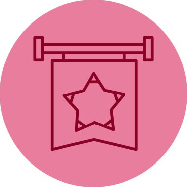 Pennant ağ simgesi, vektör illüstrasyonu