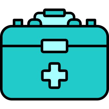 İlk Yardım Kit web simgesi, vektör illüstrasyonu 