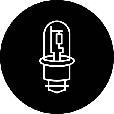 Sodyum buhar ampul simgesi, vektör illüstrasyonu  