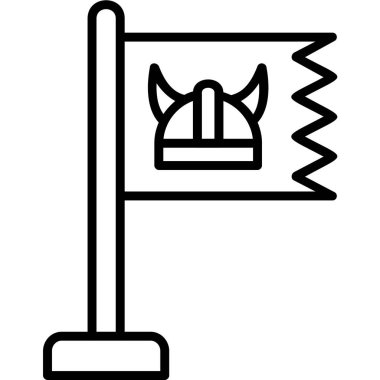 Viking Bayrak Ağı simgesi, vektör illüstrasyonu