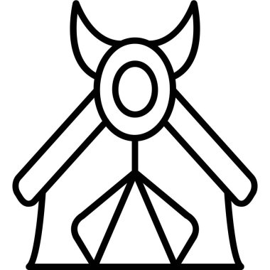 kamp çadırı simgesi web basit illüstrasyon