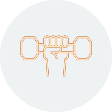 Dumbbell simgesi ile El 'in vektör illüstrasyonu 