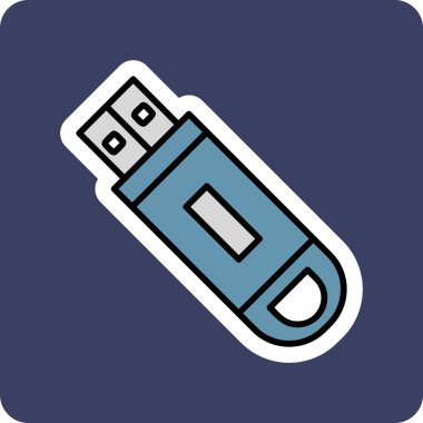 Flash disk simgesi, vektör illüstrasyon tasarımı