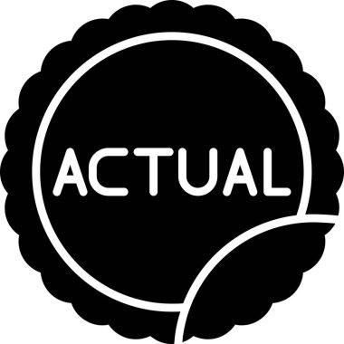 gerçek, düz simge, vektör illüstrasyonu sözcüğüyle damgala