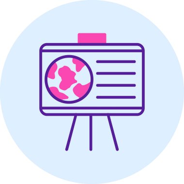 Coğrafya web simgesi, vektör illüstrasyonu