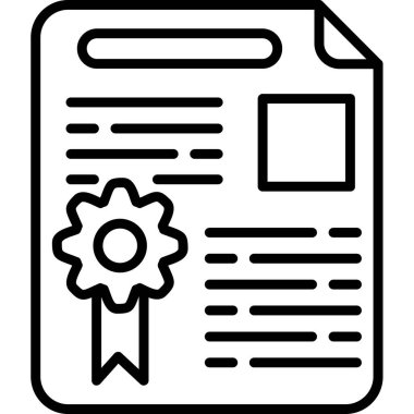 Lisans sertifikası simgesi, vektör illüstrasyonu basit tasarım