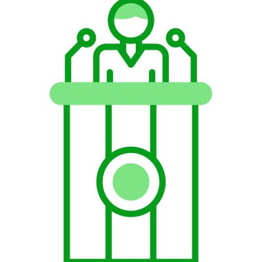 Podyum simgesinin vektör illüstrasyonu, kavram açıkla              