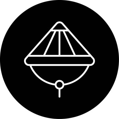 Bambu şapka simgesi, basit vektör çizimi  