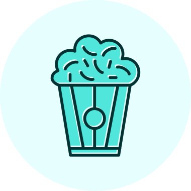 Patlamış mısır. Web simgesi basit illüstrasyon                                  