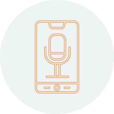 Telefon Kaydı, mikrofon ikonu vektör çizimi